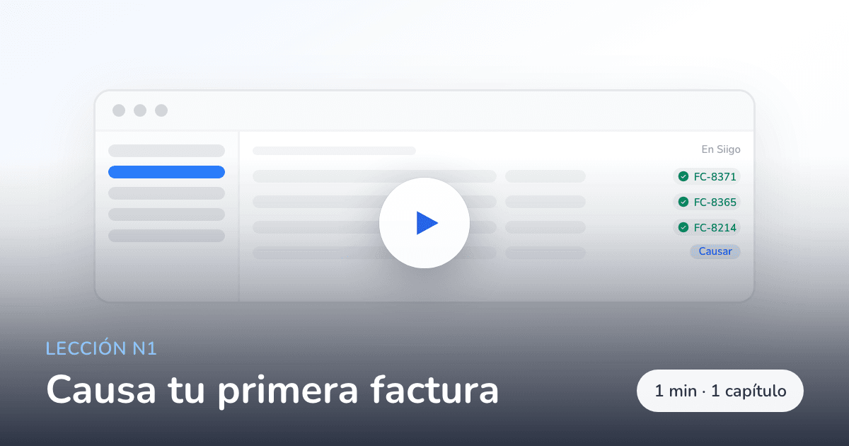 Causa tu primera factura